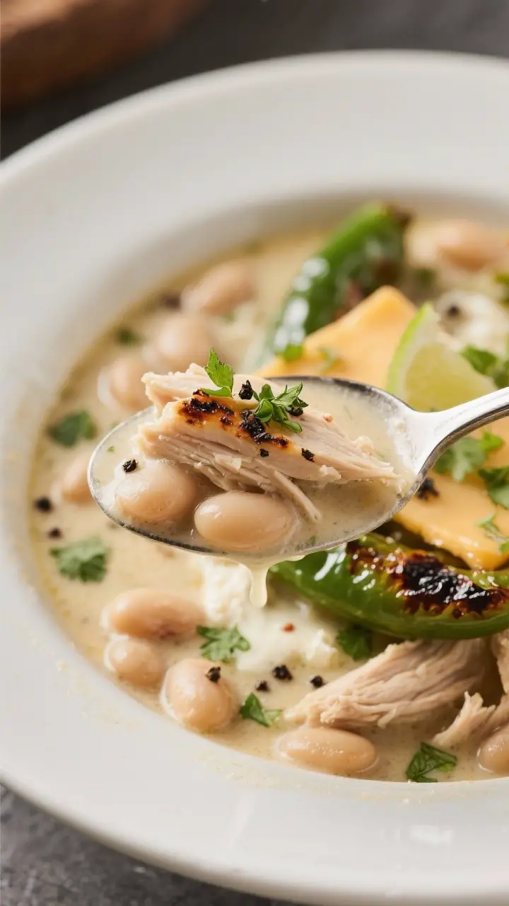 Final dish detail: Ultra close-up of a spoonful hovering over the bowl, focusing on texture—silky,