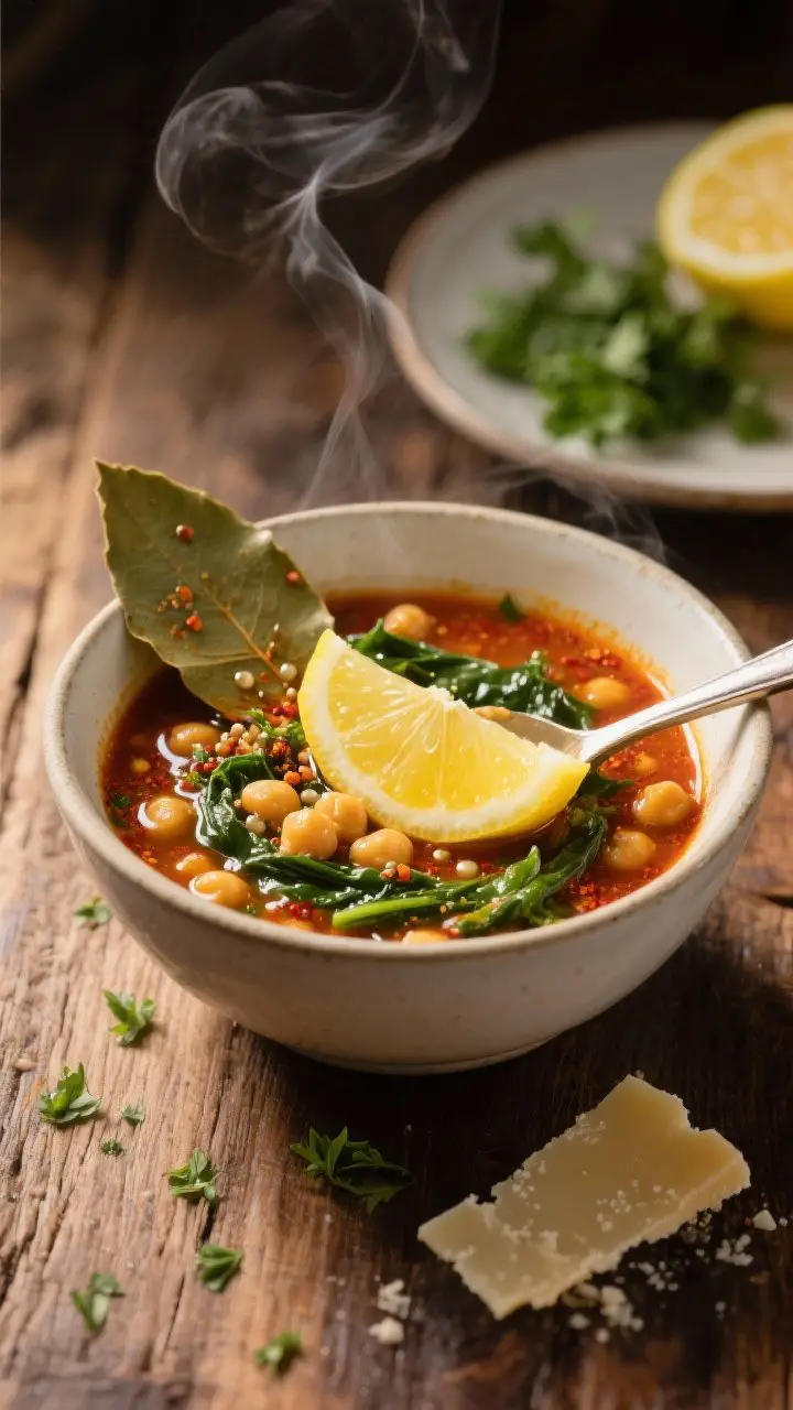 Final plated, restaurant-quality presentation: A composed, three-quarter angle beauty shot of a ladl