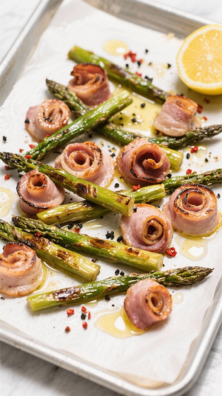 Tasty top view — Overhead shot for entertaining: generous spread of cooked spears slightly overlap