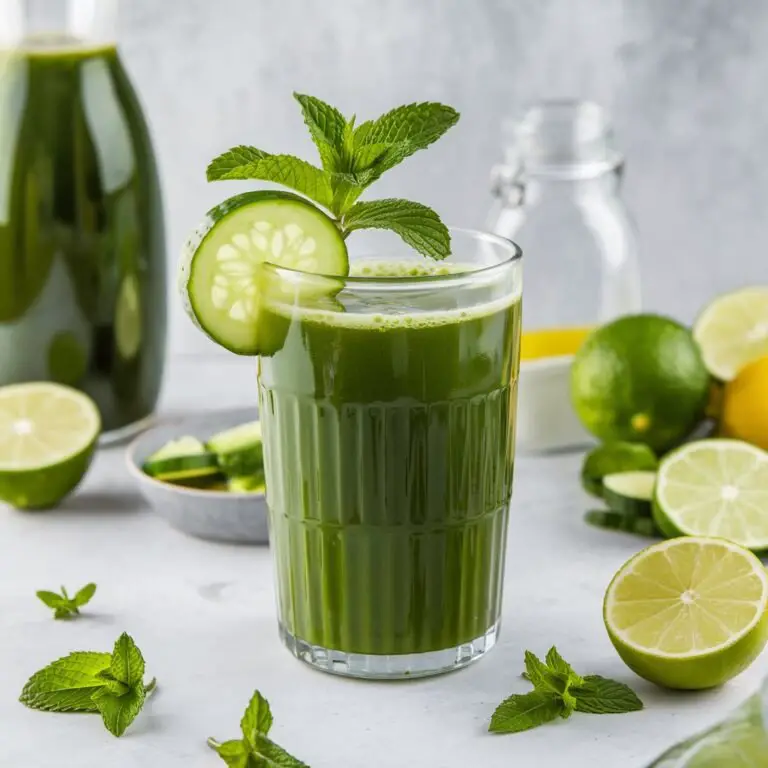 Minty Green Reviver: Cucumber, Lime, and Mint Splash