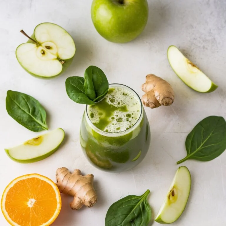 Green Apple Twist: Spinach, Apple, and Ginger Zing