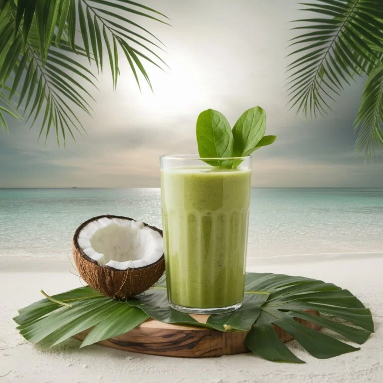 Coconut and Spinach Green Smoothie for a Hydrating Boost