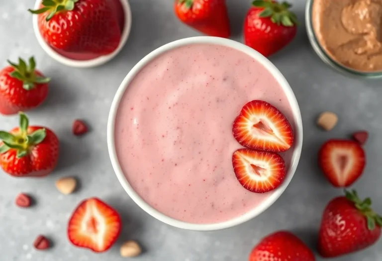 Strawberry Almond Butter Smoothie Bowl