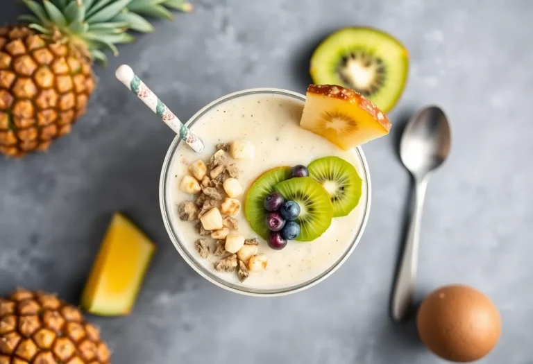 Tropical Pineapple Kiwi Smoothie Bowl