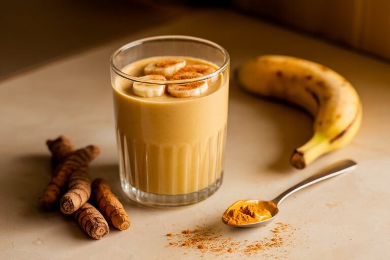 Banana, Turmeric & Almond Butter Anti-Inflammatory Smoothie