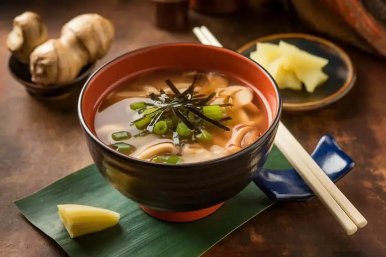 Miso Garlic Gut-Healing Soup with Mushrooms & Seaweed