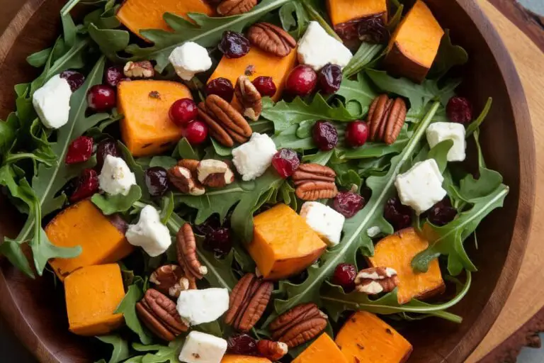 How to Make Sweet Potato Arugula Pecan Cranberry Salad