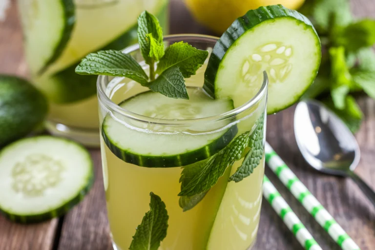 Super Healthy Cucumber, Pear & Mint Juice