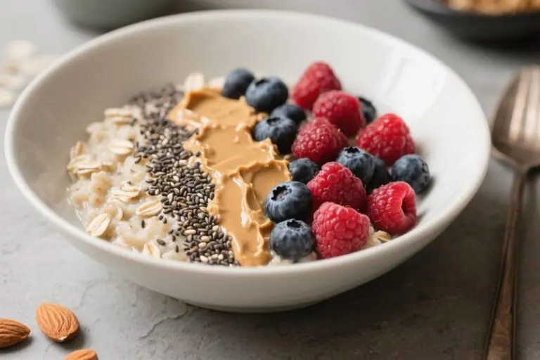 This “Glow-Up” Oatmeal with Chia Seeds, Berries, and Almond Butter Will Make Your Mornings Unskippable