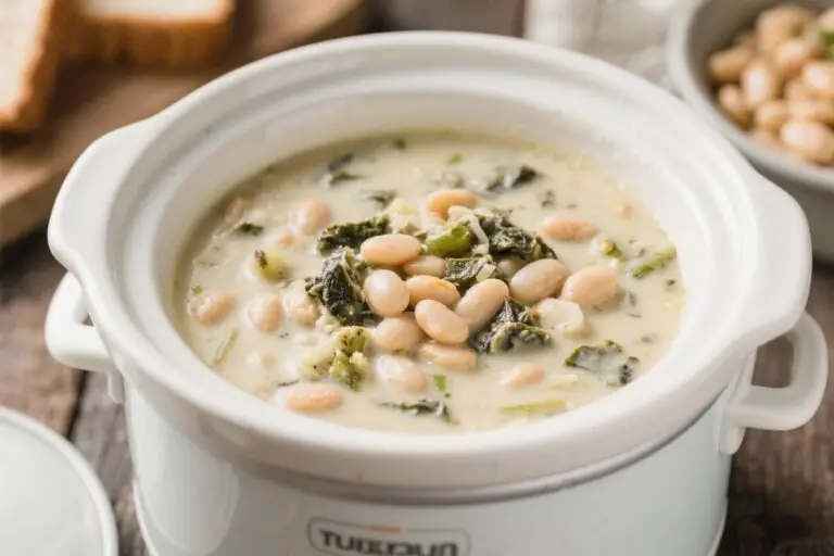Creamy Tuscan White Bean Crockpot Soup – Cozy, Easy, and Comforting