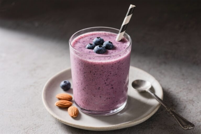 High-Protein Blueberry Almond Smoothie – A Creamy, Satisfying Start