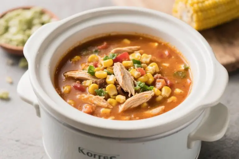 Southwest Corn & Chicken Crockpot Soup – Cozy, Flavor-Packed Comfort