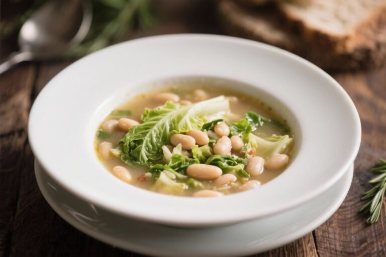 Rustic Tuscan White Bean & Escarole Soup (Garden Fresh) – Cozy, Simple, and Nourishing