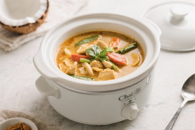 Thai Coconut Curry Crockpot Soup – Cozy, Creamy, and Full of Flavor