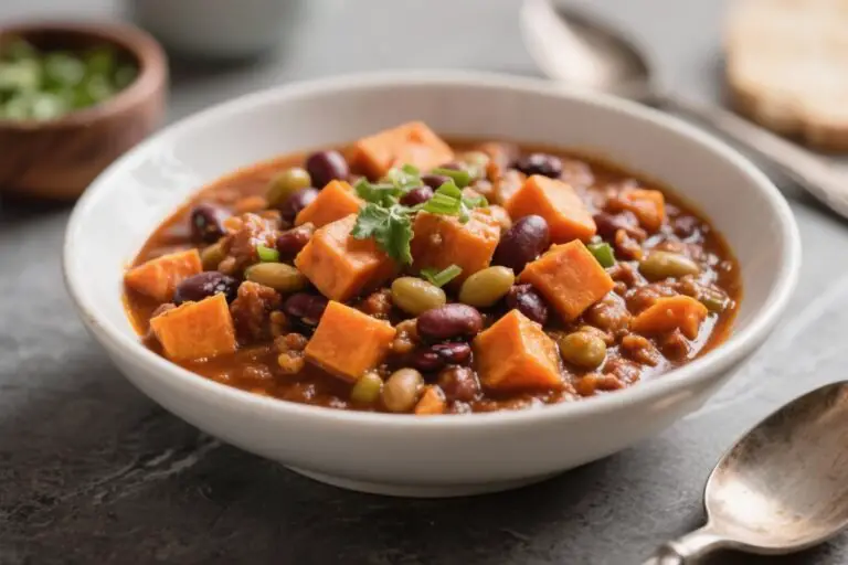 Three-Bean Vegan Chili with Sweet Potatoes That’ll Make Meat Lovers Ask for Seconds