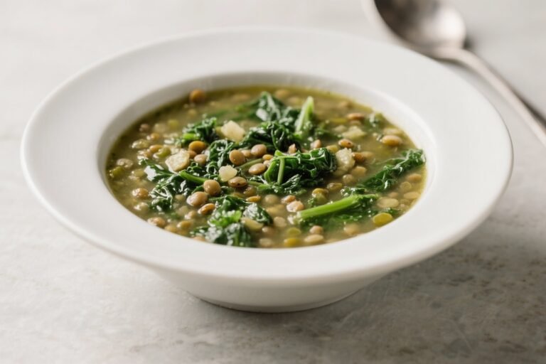 Satisfying Green Lentil & Kale Soup (Budget-Friendly) – Cozy, Filling, and Simple
