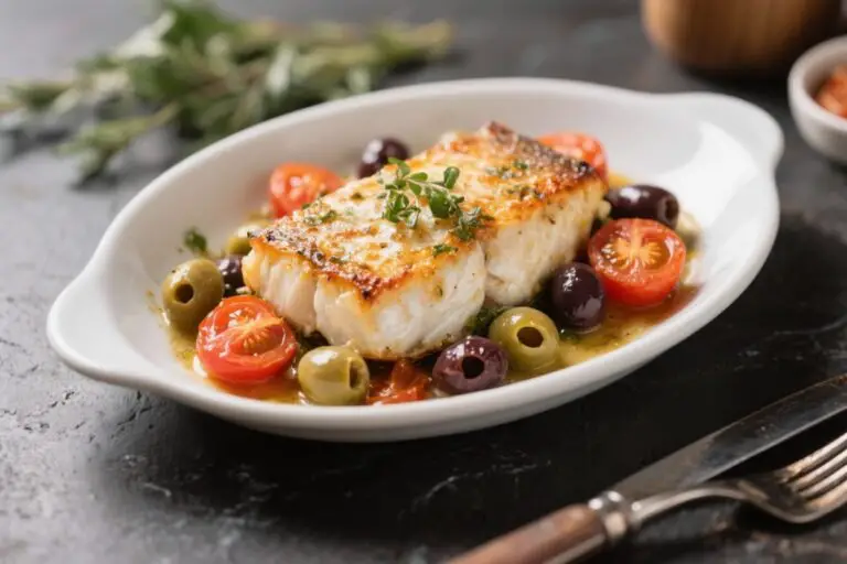 Mediterranean Baked Cod With Tomatoes & Olives – Bright, Simple, Weeknight-Friendly