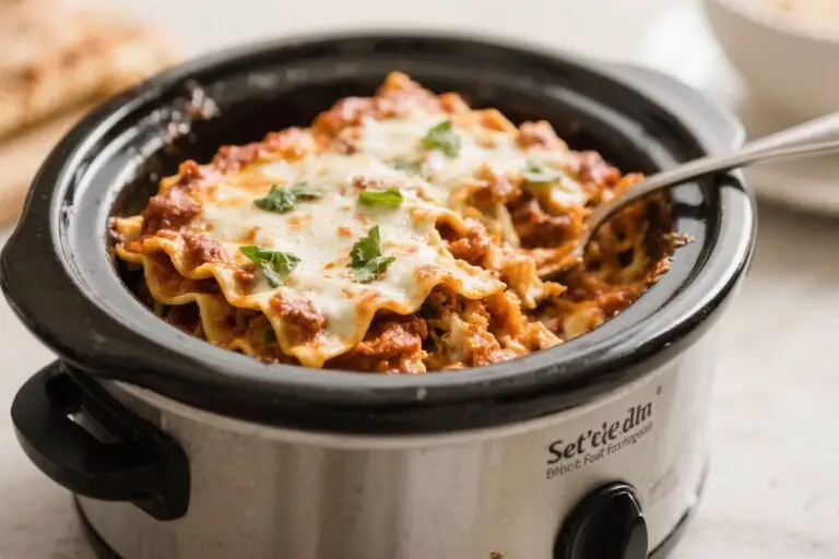 Slow Cooker Lasagna Recipe (Set It and Forget It) – Cozy, Easy, and Hands-Off