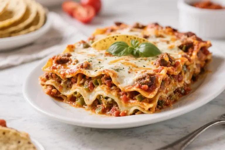 Mexican Taco Lasagna Bake (Quick & Flavorful) – A Weeknight Favorite