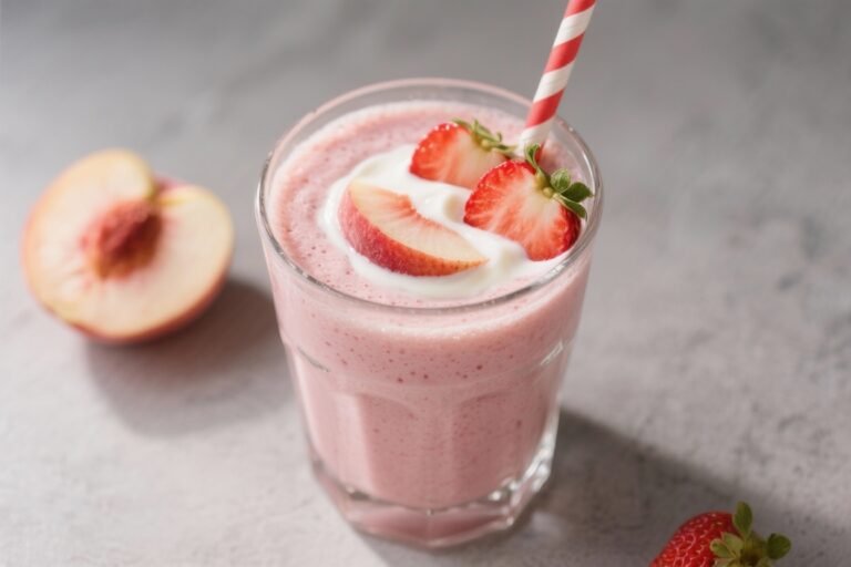 Peach Strawberry Yogurt Smoothie – Bright, Creamy, and Refreshing