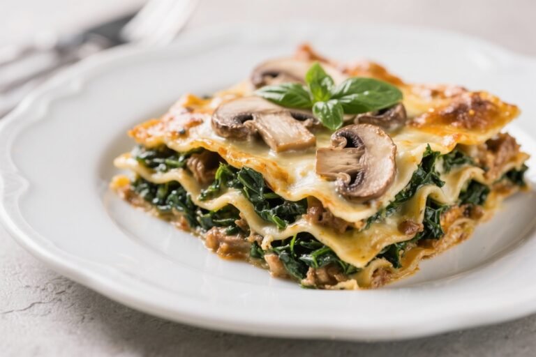 Vegetarian Spinach Mushroom Lasagna – Cozy, Flavorful, and Simple to Make