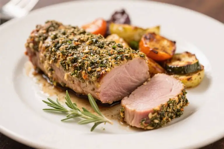 Herb-Crusted Pork Tenderloin with Roasted Veggies – A Simple, Flavor-Packed Dinner