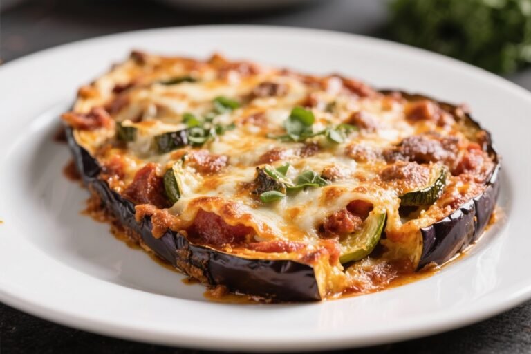 Vegetarian Eggplant Parmesan Bake – Cozy, Cheesy, and Weeknight-Friendly