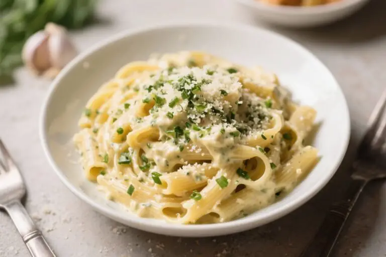 Creamy Vegan Garlic Parmesan Pasta – Comforting, Quick, and Dairy-Free