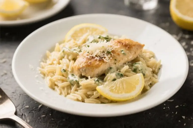 Creamy Lemon Parmesan Chicken Orzo – Comforting, Bright, and Weeknight-Friendly