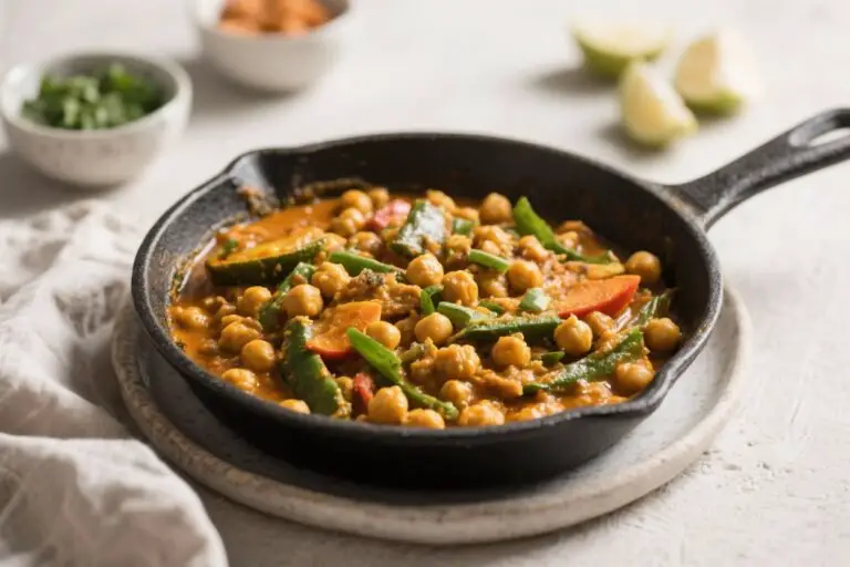 One-Pan Vegan Chickpea Curry Dinner – Simple, Cozy, and Flavorful