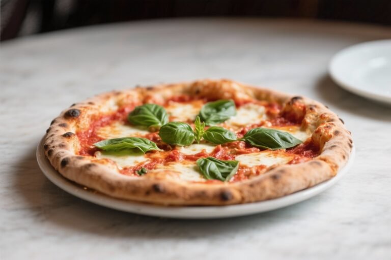 Margherita Neapolitan Pizza with Fresh Basil – A Simple, Classic Favorite