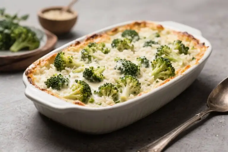 Vegan Creamy Broccoli Rice Casserole – Cozy, Simple, and Satisfying