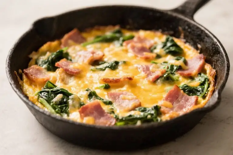 Cheesy Ham & Spinach Breakfast Skillet – A Hearty, One-Pan Morning Favorite