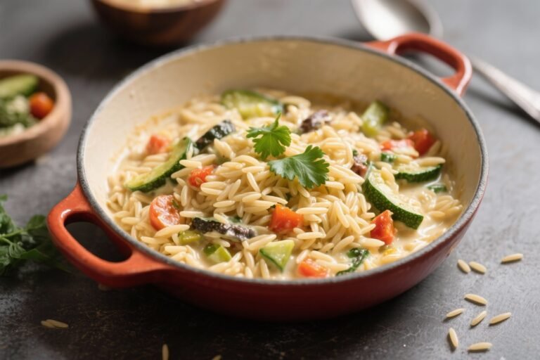 Vegetarian One-Pot Creamy Orzo – Comfort Food Made Simple