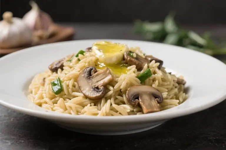 Garlic Butter (Vegan) Mushroom Orzo – Creamy, Cozy, and Weeknight-Easy