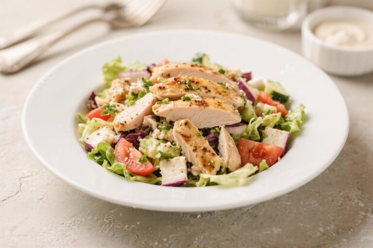 Greek Chicken Protein Salad – Bright, Fresh, and Satisfying
