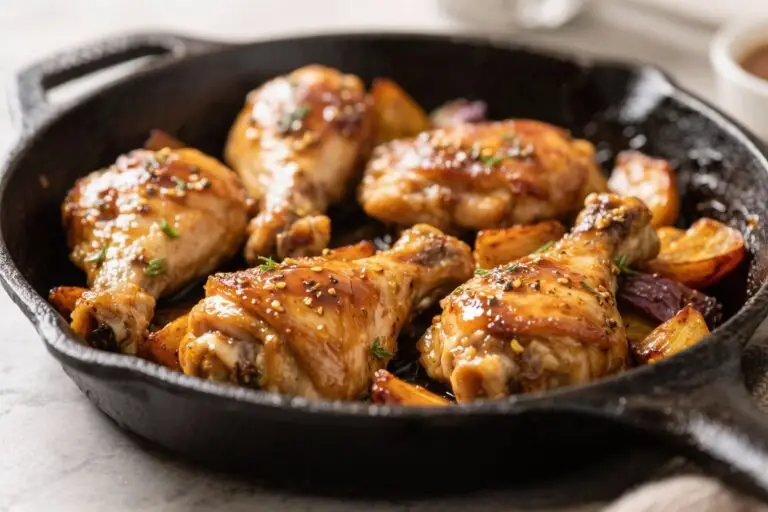 One-Pan Maple Dijon Chicken Thighs – Sweet, Tangy, and Weeknight Easy