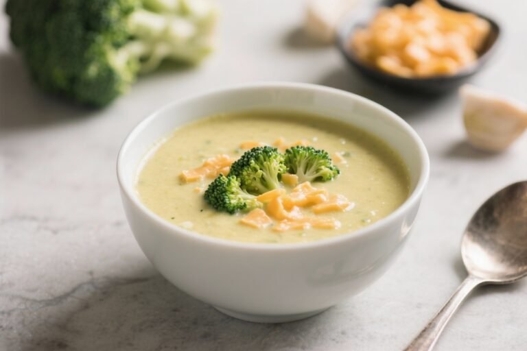 Vegan Creamy Broccoli Cheddar Soup – Cozy, Comforting, and Dairy-Free