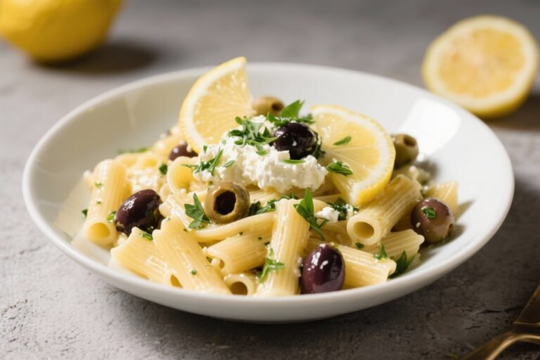 Lemon Ricotta Pasta With Olives & Fresh Herbs – Bright, Creamy, and Weeknight-Friendly