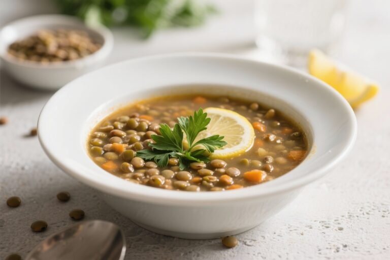 Mediterranean Lentil Soup With Lemon & Parsley – Bright, Comforting, and Easy