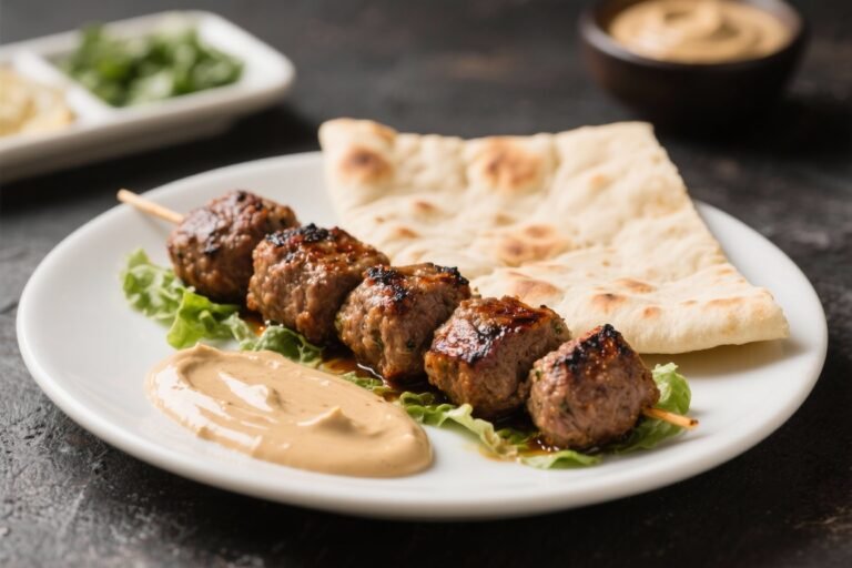 Grilled Lamb Kofta with Tahini Sauce & Pita – A Juicy, Flavor-Packed Weeknight Favorite