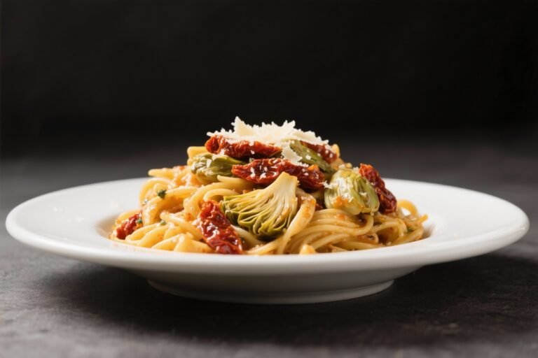 Sun-Dried Tomato & Artichoke Pasta with Parmesan – A Bright, Savory Weeknight Favorite